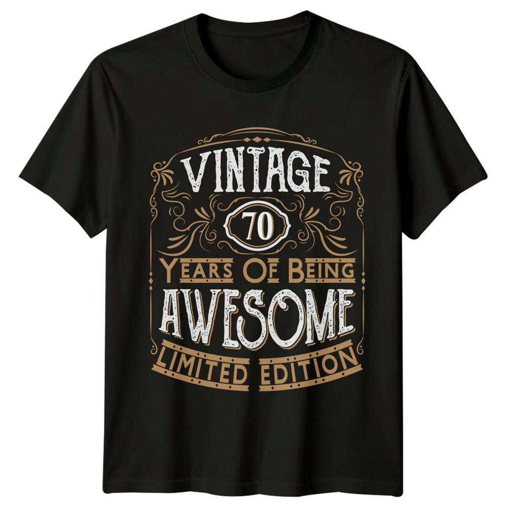 Vintage 70 Years Of Being Awesome Unisexs TShirt 70th Birthday