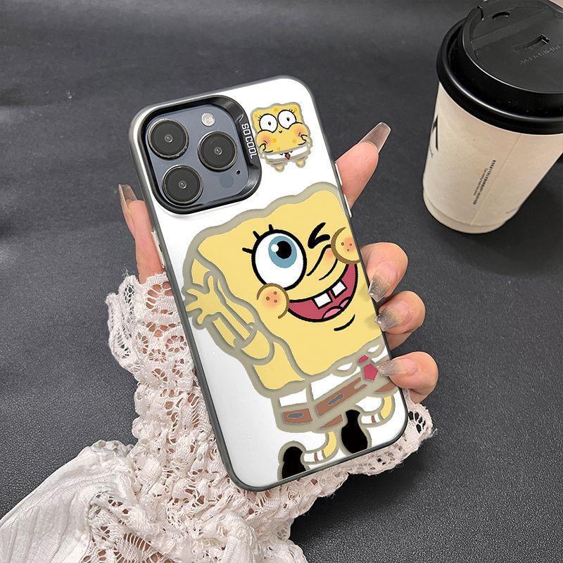 SpongeBob SquarePants phone case for 16/15/14/13 Pro models, compatible with all iPhone 12/11 Pro Max models, Instagram style.