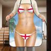 1 Fun Bikini Apron - Durable Polyester, Easy To Clean, Unisex Beach Theme Design, Suitable for Grilling, Cooking, Baking, Partie