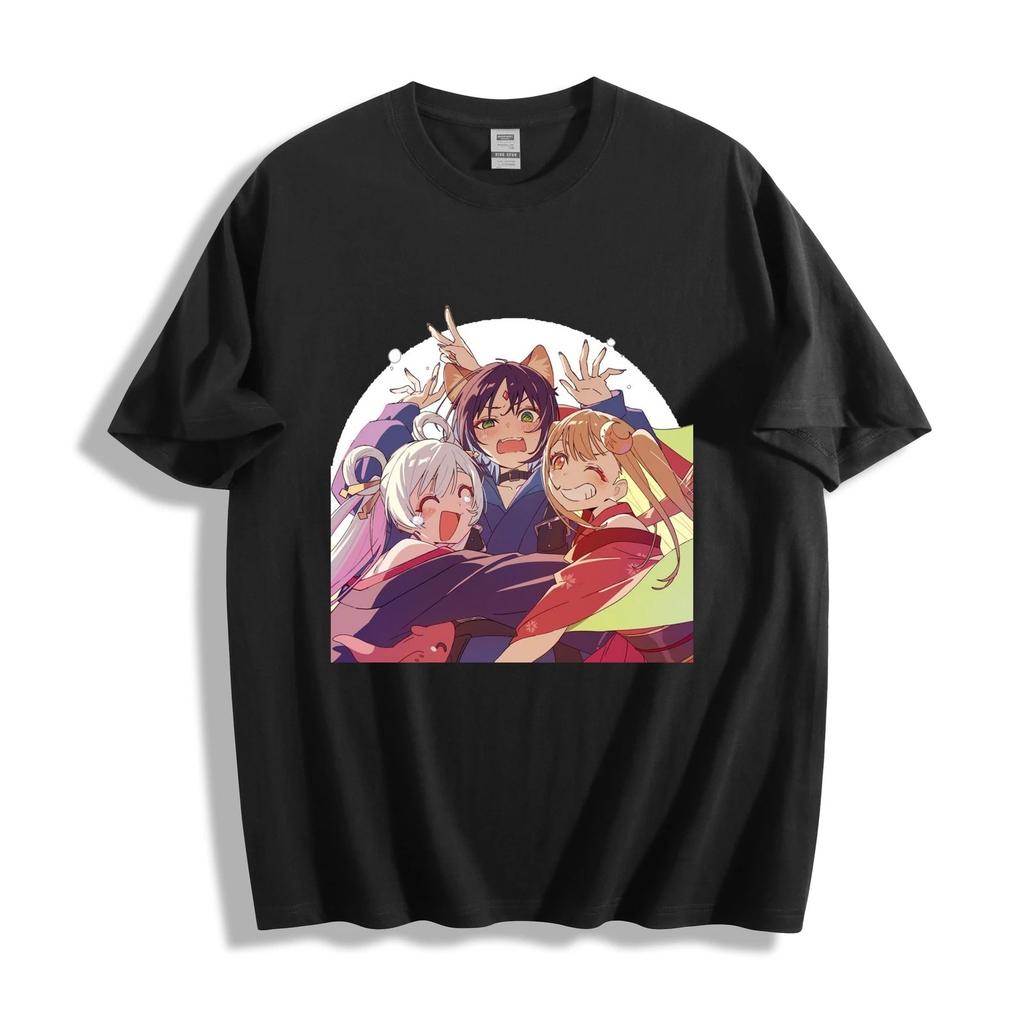 Choujikuu Kaguya-hime Trio Pose T-Shirt -Aoba Kaguya Group Fun Design Unisex Tee
