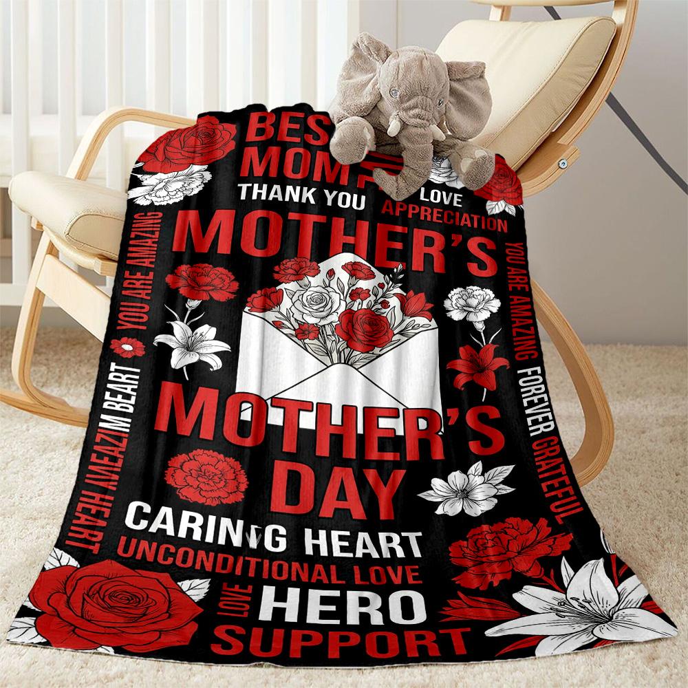 Mom's Gratitude And Love Blanket Suitable for Sofas,travel, Living Rooms Also a Good Gift for Friends and Family Suitable for All Seasons.