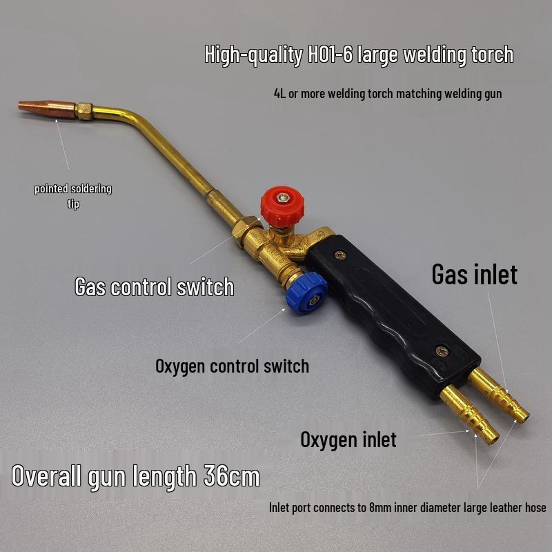 2L All-Copper Dual-Purpose Welding and Cutting Torch, Compatible with Butane, Small Nozzle, Includes Lighter.