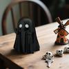 Halloween Ghost Figurine Funny Middle Finger Ghost Statue Sassy Ghost Ornament for Home Office Desk Shelf Mantel Decoration