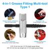 2Pcs 4-In-1 Grease Fitting Installation Tool For Hexagonal 3/8" 5/16" 7/16" Grease Zerk Fitting Tool For Install & Remove