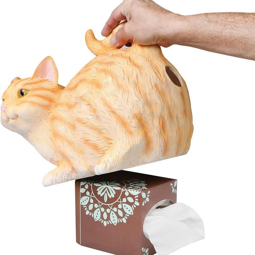 Cat Tissue Box Cartoon Creative Cat Dog Butt Tissue Box Funny Cat Resin Statue Napkin Holder Cat Butt Hole Hand Paper Box
