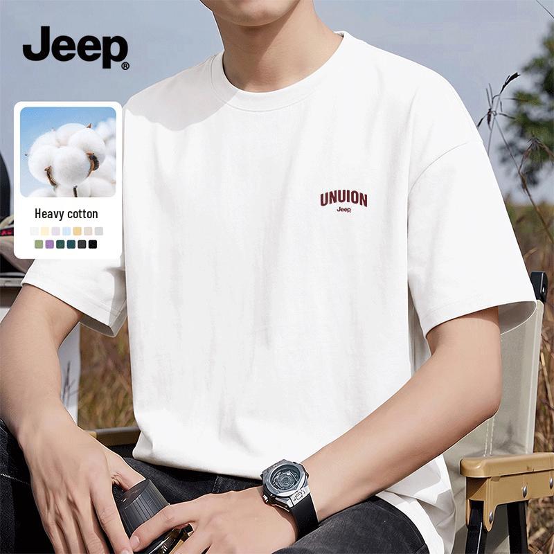 JEEP Unisex Premium Heavyweight Cotton Short Sleeve T-Shirt L
