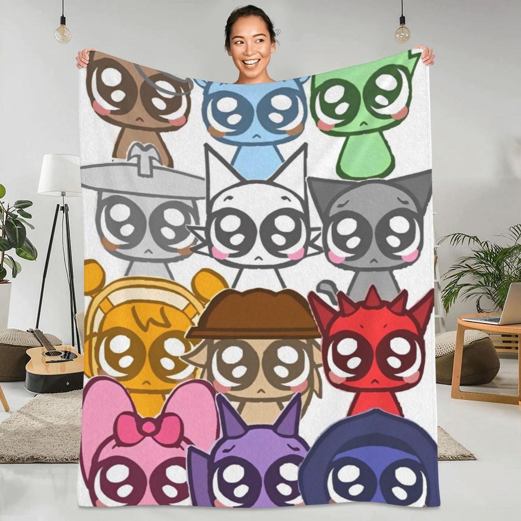 Sprunki Incredibox Game Blankets Airplane Travel Flannel Throw Blanket For Outdoor Warm Soft Design Quality Bedspread Gift