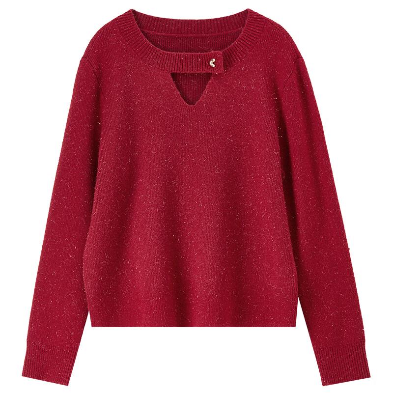 Women's Sparkle Coral Fleece Knit Sweater