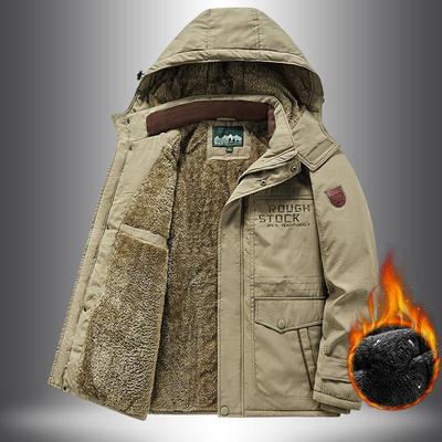 Winter Men's Velvet Thickened Padded Clothes Middle-aged and Elderly Casual Padded Jackets Large Size Dad Padded Clothes
