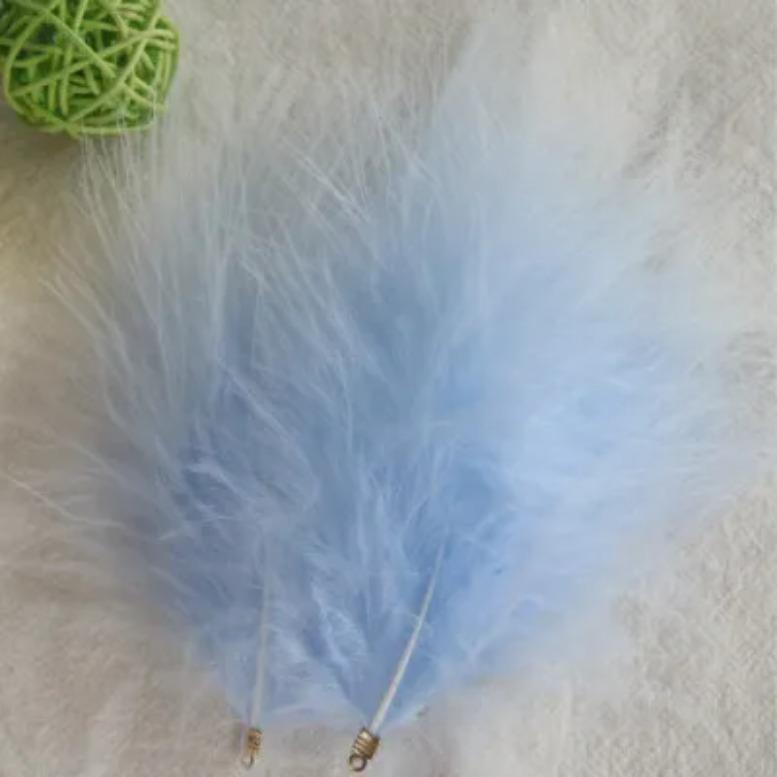FeatherVelvet Feathers with Metal Clip Buckle, Turkey Plumas, DIY Feather Jewelry, Craft, Dream Catcher, Decoration Material, 10-12cm