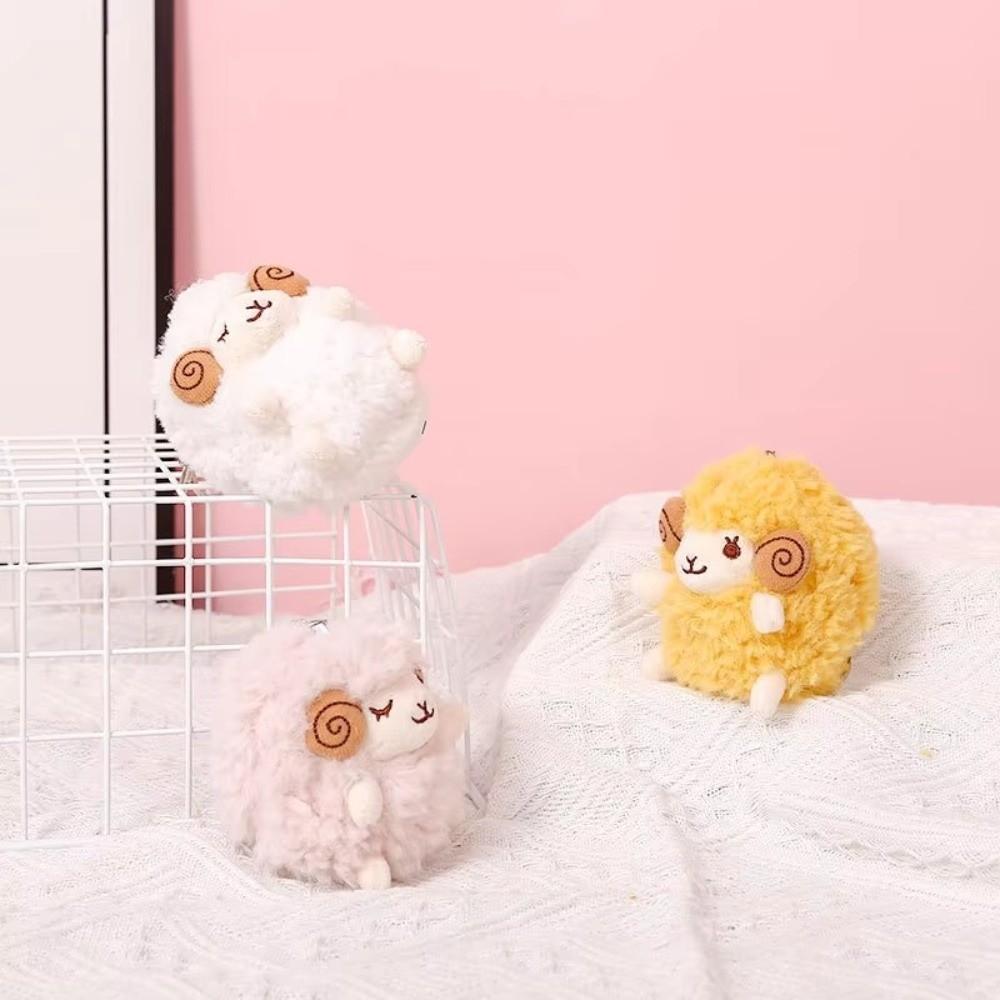 Mini Size Plush Sheep Pendant Cartoon Anime Style Mini Sheep Plush Doll  For Bag Accessory