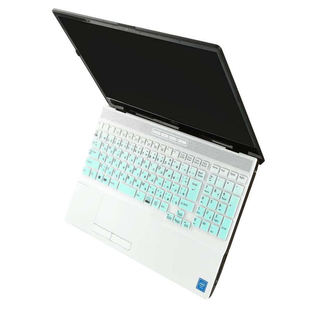 2025-2026 Fujitsu FMV Note A 16-inch WA3-K3 A77/A75/A53 L2/K3 Compatible Keyboard Cover, Silicone, Green Gradient