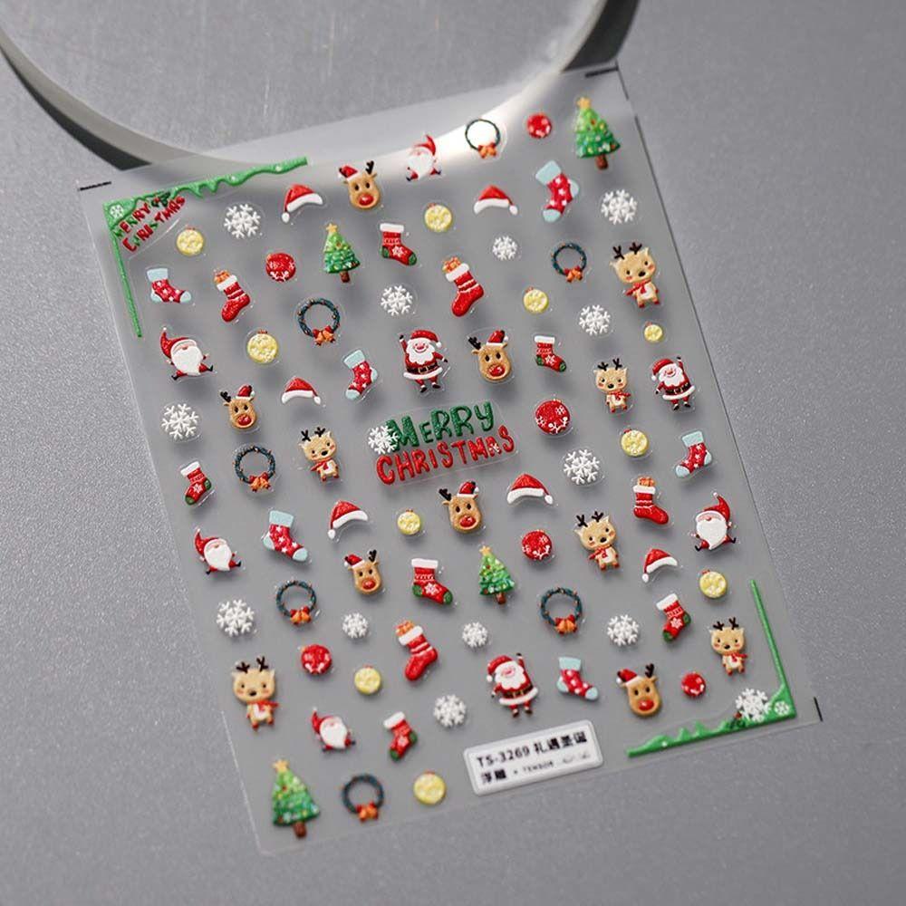 

Manicure Ornaments Halloween Nail Decals DIY Nail Charms Christmas Nail Decorations Lady relief-D2