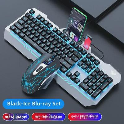 Wolf Spider F3010 Mechanical Gaming Keyboard & Mouse Set - Wired 3-Piece for Laptop/Office.