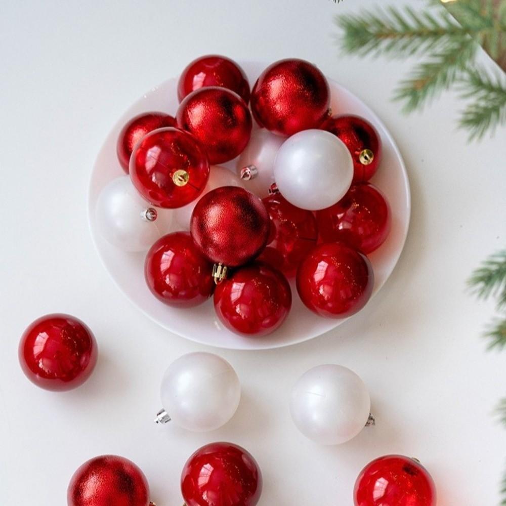 24pcs/set Electroplated Christmas Hanging Ball Shatterproof Xmas Tree Ornaments  Photographic Props