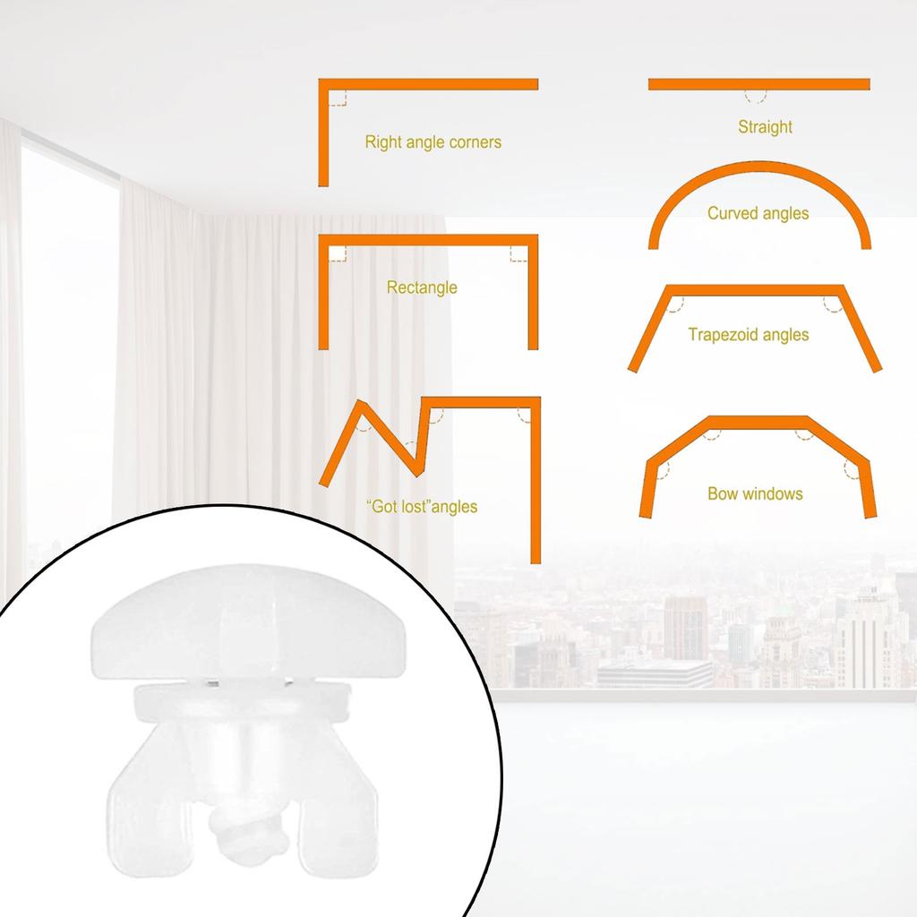10Pcs Plastic Curtain Rail Stops Intermediate Locks for Home and Hotel Use Without Tool
