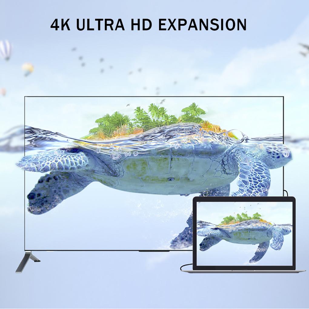 Gray Fast Transmission Type C Adapter For Multi-device Compatibility 4K Laptop Hub Accessories