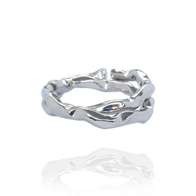 AUGUST ALICE Vanve Silver Double Wave Ring
