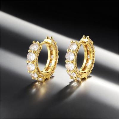 Hiphop Iced Out Small Hoop Earrings For Women Punk Gold Color Plated Zircon Earings Jewelry Gift Huggie Earring Female OHE182