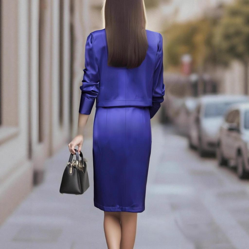 Fashionable Casual Slimming Commuting Long Sleeved Jacket Dress