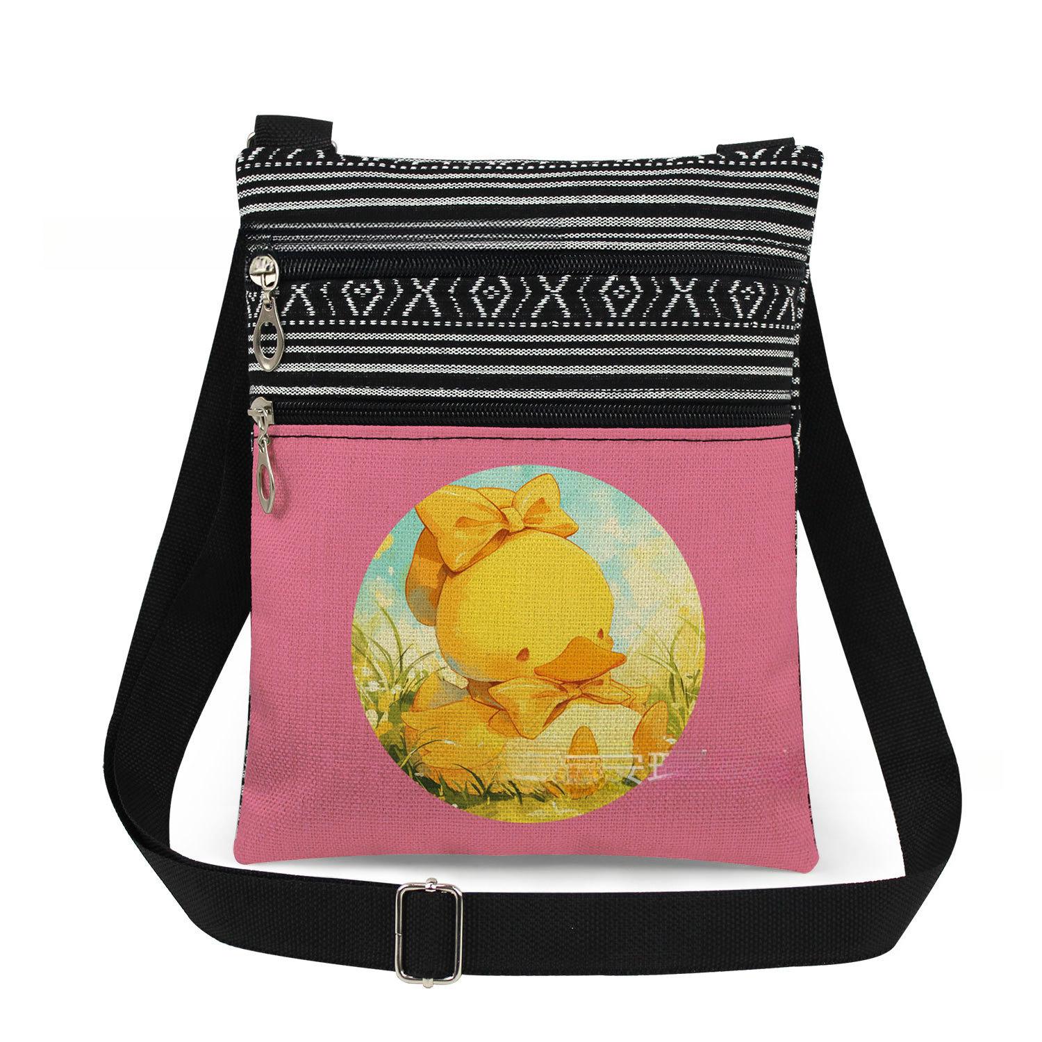 

1PC Yellow duck Print Tote Bags Women Shoulder Handbags Postman Package 6922