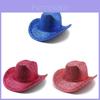 Classic Western Cowboy Hat With Lace And Golden Thread For Stage Performers And Party Fans