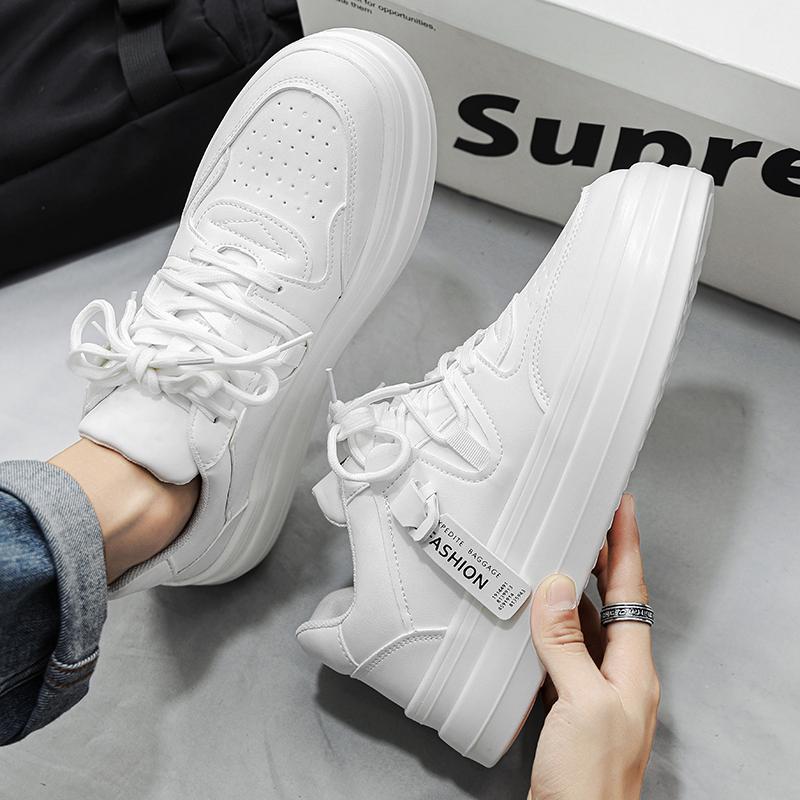 Fashion Trend New Men's Fluorescent Green Patent Leather Platform Shoes Male Sports Walking Sneakers Tenis Masculino Zapatos Hombre