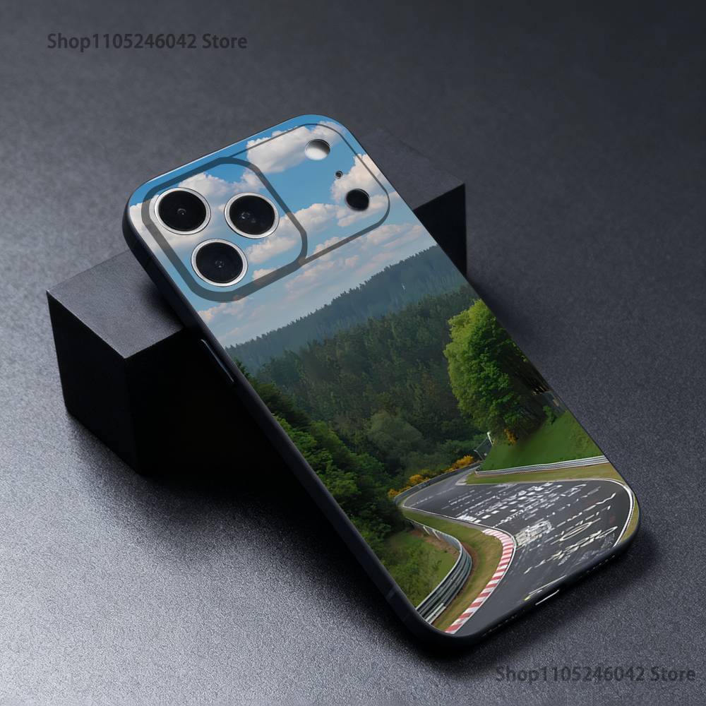 

Nurburgring Sport Car Black Soft Cover Phone Case For iPhone 17,16,15,14,13,12,11,Pro,XS,Max,XR,Plus,E,SE4,Mini iPhone17pro
