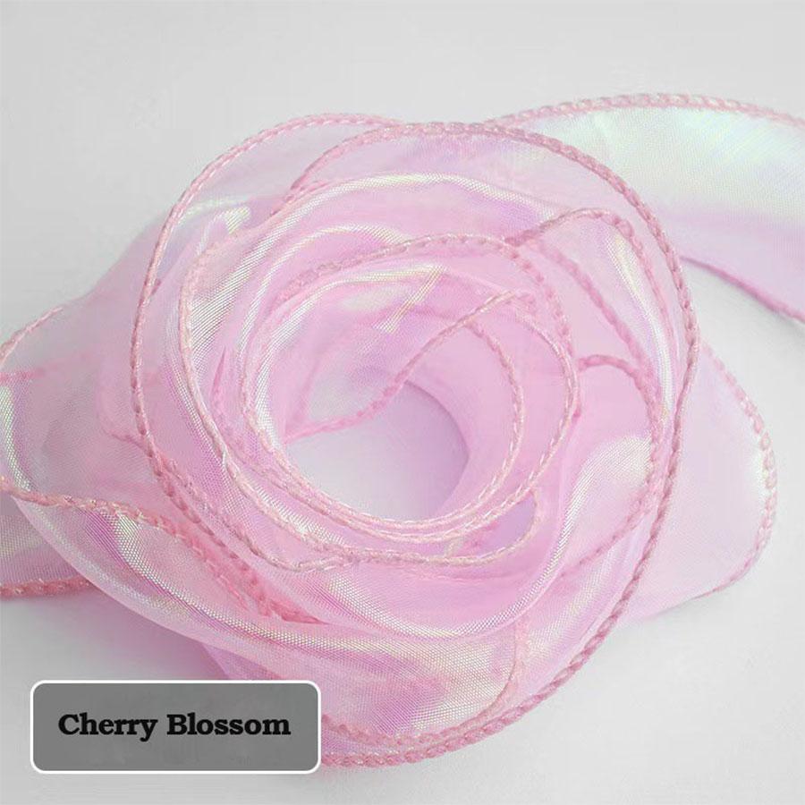 

40 мм 10 ярдов лента из органзы «рыбий хвост» светоотражающая радужная волнистая лента для упаковки подарков своими руками бант букет вуаль ленты 4cm розовый