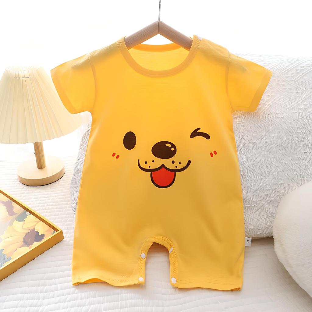 Zomerjongen Baby 0-1 Jaar Meisje Dunne Korte Mouw Cartoon Baby Onesie Romper