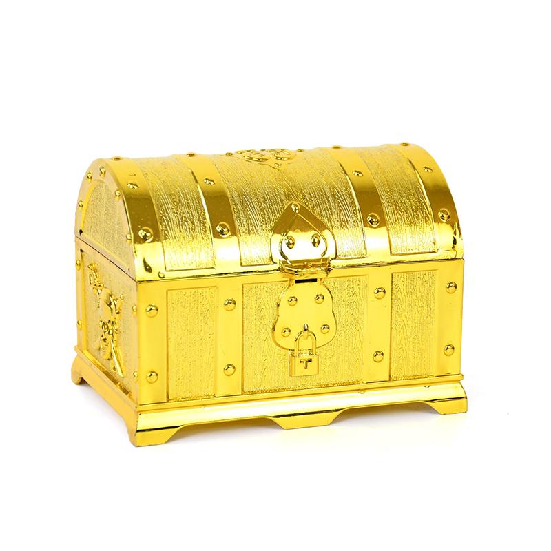 Gold Pirate Treasure Chests Candy Box Kids Children Gift Vintage Halloween Party Decor Jewelry Storage Organizer Box Case Holder