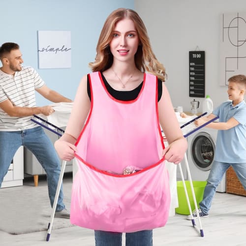 Mcnkoow Kangaroo Apron, Laundry Apron, Clothes Drying Apron, Laundry Apron with Pouch, Kangaroo Laundry Apron, Portable Clothes Drying Apron, Waterpro