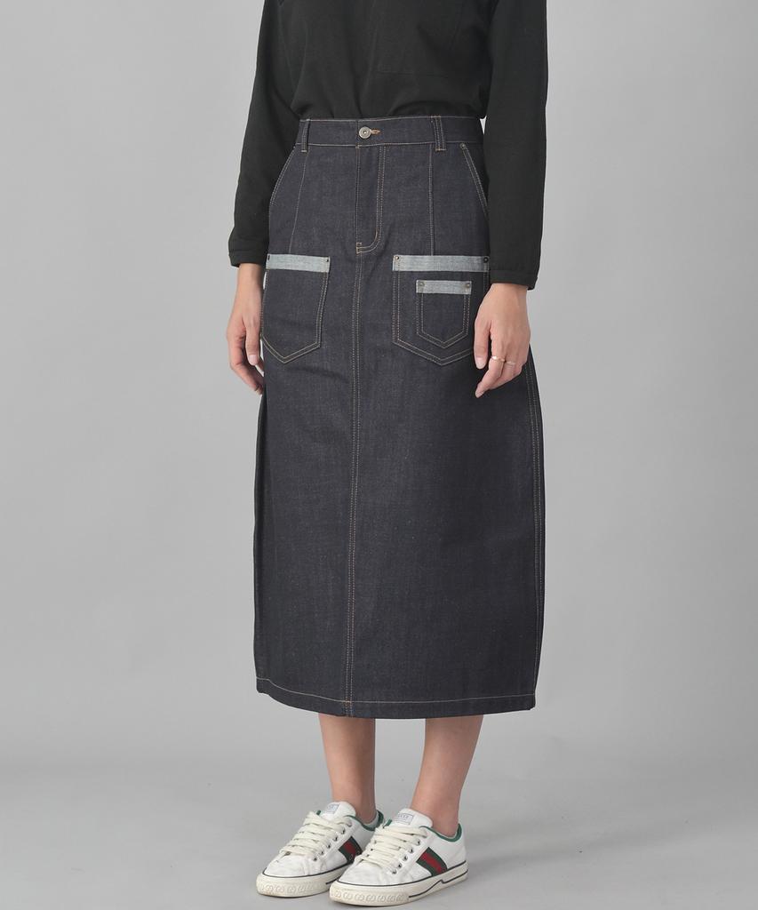 Seinteukeulu 7Pk Denim Long Skirt 7Pls-1308 Natural Indigo