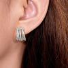 Huitan Trendy Female Cross Hoop Earrings for Daily Life Silver Color/Gold Color Accessories with Bright Zirconia Fashion JewelryGood Product