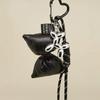 Sweet Quilted Leather Bow Keychain Organizer Cute Mini Bag Charm for Girls Sweet Korean Bow Key Holder with Pendant
