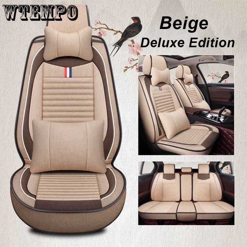 Car Seat Cover Linen Special Seat Cover Four Seasons Universal Seat Cushion Full Envelope Fabric Seat Cover Cushion