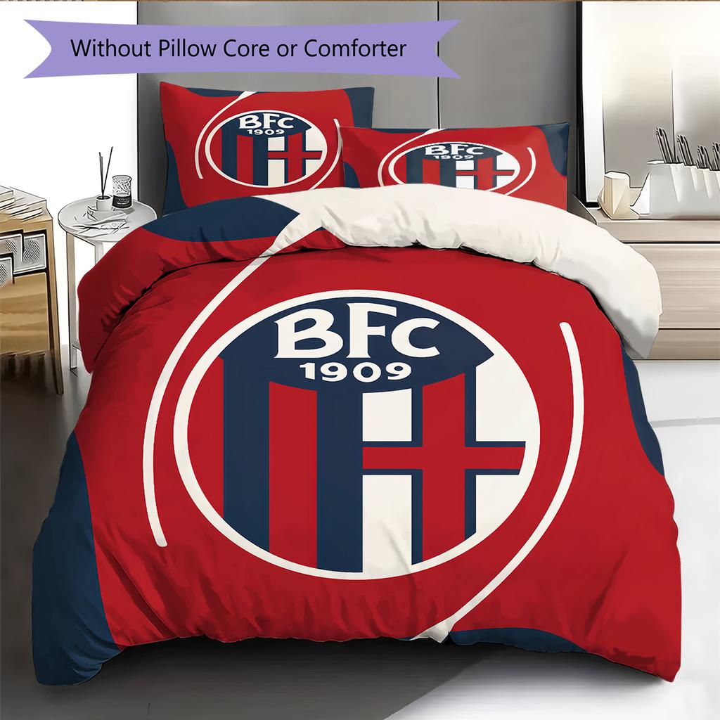Bologna FC Pattern Bedding Home Decoration Birthday & Festival Gift (1 * duvet cover + 2 * pillowcase, without core)
