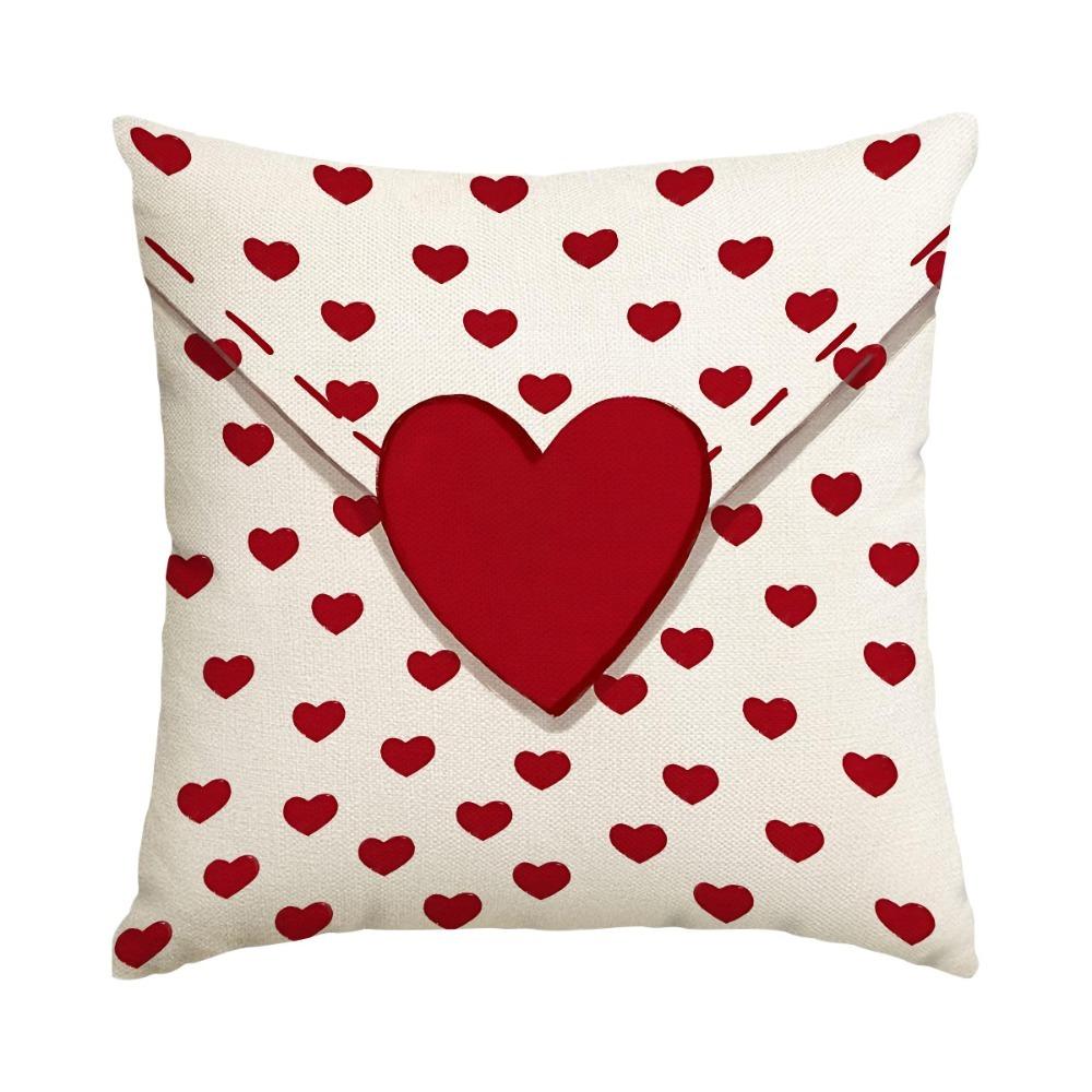 Fashion Red Heart Envelope Throw Pillow Cover Polyester Soft Wedding Cushion Case Pillowcase Decoration for Sofa Couch