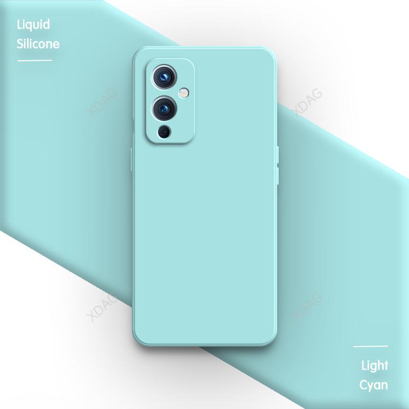 Oryginalne Etui na Telefon dla OnePlus 9 RT 9R T 9RT 5G Ochrona Obiektywu Kwadratowe Płynny Silikon Miękkie Proste Wysoka Jakość Tylna Pokrywa Capa