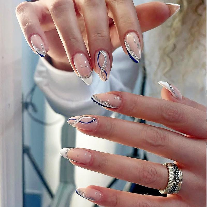 

European & American Style Short Press-On Nails - Autumn/Winter French Designs