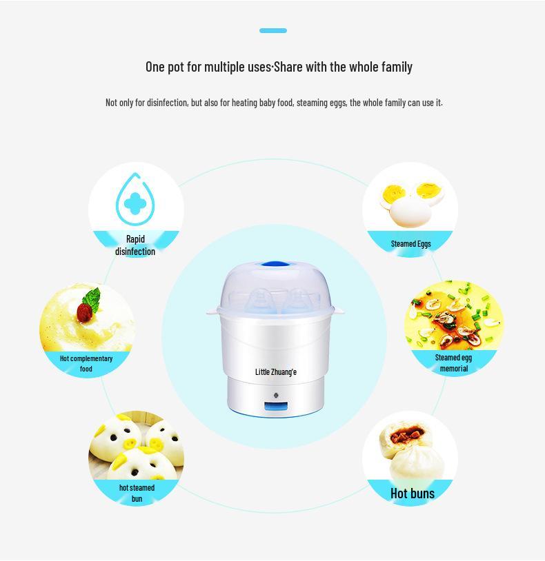Little Bear 6-Bottle Baby Bottle Steam Sterilizer with Large Capacity and One-Button Operation