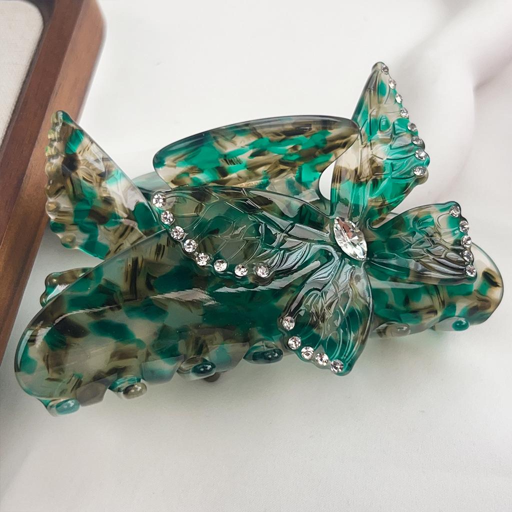 Flower Butterfly Acetate Hair Clip Spring Summer Gradient Candy Color Sweet Elegant Women's Large Hair Clip