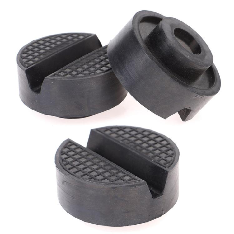 Vehicle Lift Point Support Insert Pair, Two Piece Rubber Cushion Contact Set with Center Channel and Routine Garage Service Utility