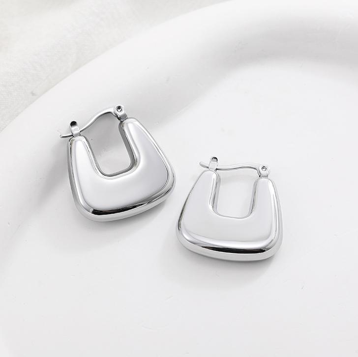 Modne błyszczące kolczyki koła ze stali nierdzewnej dla kobiet, pozłacane, gruba tekstura, geometryczne kółko, biżuteria vintage