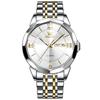 Men's Watch Stainless Steel Band Date Chronograph 40mm Business Formal 10ATM Waterproof Gold Blue White