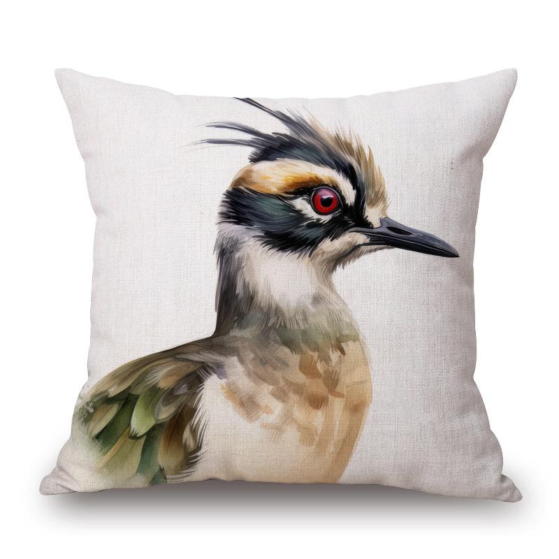 European Birds Red Cardinal Flamingo Toucan Duck Hen Parrots Animals Painting Cushion Cover Pillow Case Bedroom Decoration