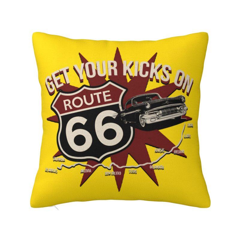 Born To Ride Route Throw Pillow Case cm for Living Room Americas Highway Cushion Cover Soft Polyester Pillowcase