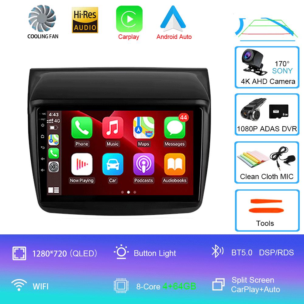 Car Radio Android 14 Carplay For Mitsubishi Pajero Sport 2 L200 Triton 2008 - 2016 Navigation Multimedia Player Stereo WiFi+4G