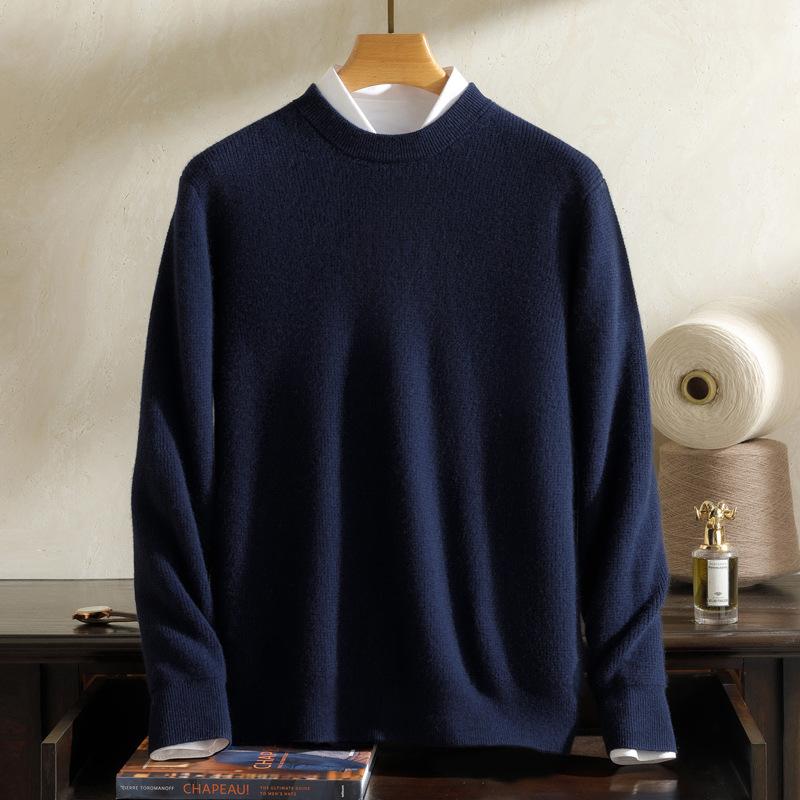 Autumn/Winter Cashmere Sweater For Men, 100% Pure Cashmere Sweater, Casual Business Sweater, Thickened Warm Knit Base Layer