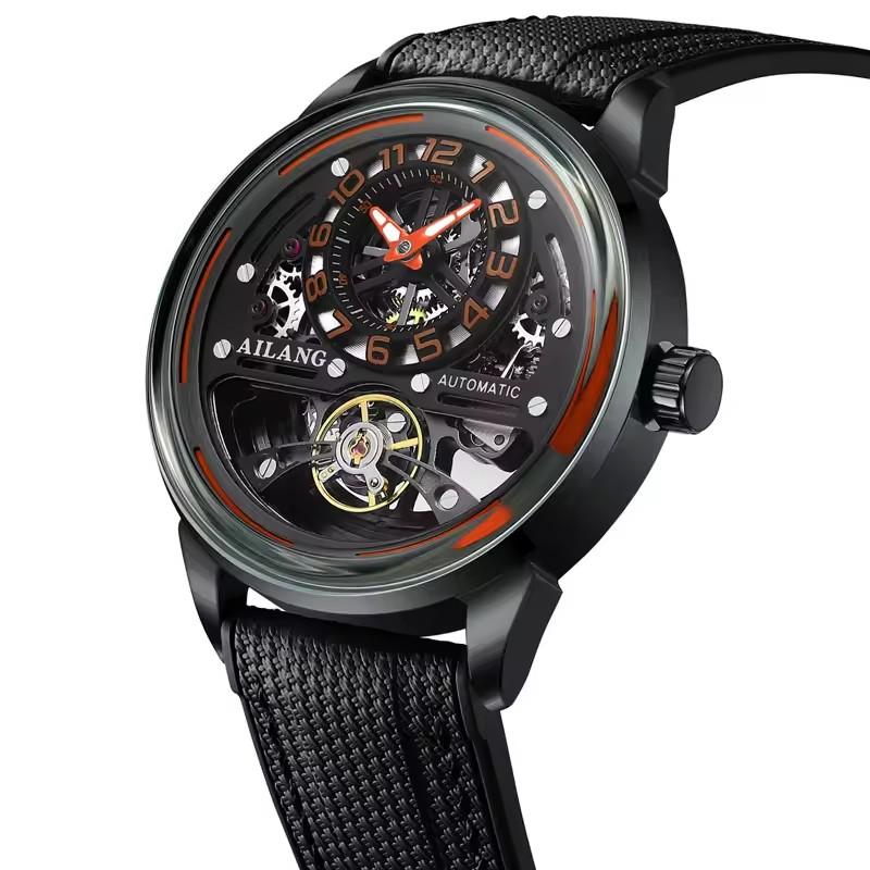 NEW AILANG 8853 Luxury Hollow Mechanical Watch Original Waterproof Automatic Men s Watch Business Casual Bracelet Luminous Reloj Mechanical белый